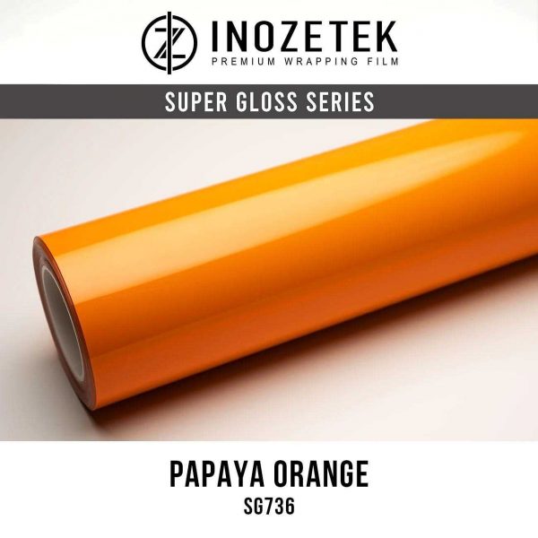 ⁦ציפוי מבריק חלק - כתום פפאיה 1.52מ' על 20מ' - Inozetek⁩ – תמונה ⁦2⁩